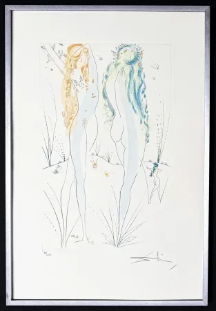 Gravura Dali - Salvador Dalí (1904–1989) – Return, O Shulamite – Etching with stencil and gilding on Arches paper – 1971