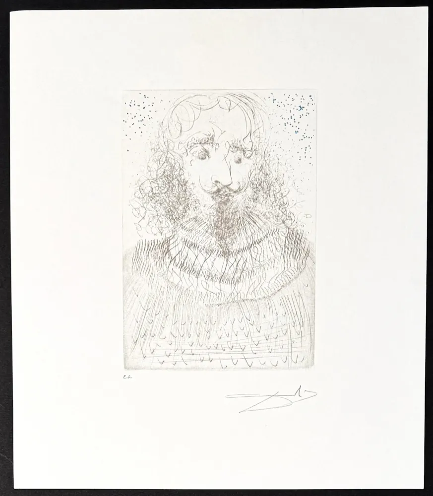 Gravura Dali - Salvador Dalí (1904–1989) - Shakespeare - Drypoint etching on Rives Paper - 1968