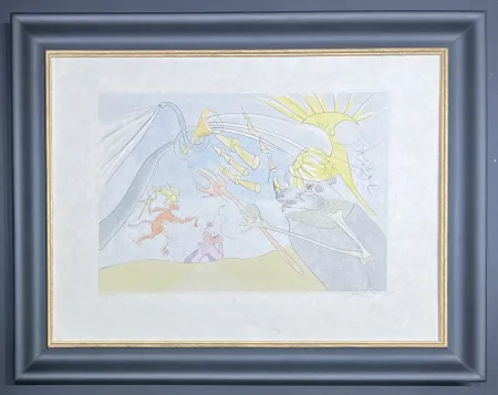 Ponta-Seca Dali - Salvador Dalì (1904-1989) - The Elephant and Jupiter's Monkey - Drypoint etching with stencil - 1974