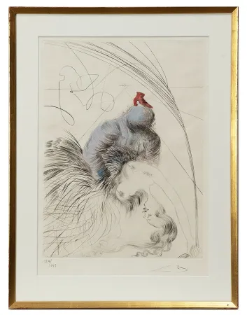 Gravura Dali - Salvador Dalí (1904-1989) – Woman whit shoe – Hand watercolored drypoint etching on Japanese paper – 1969