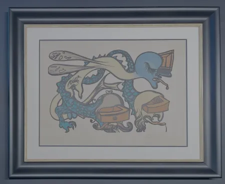 Litografia Dali - Salvador Dalì(1904-1989)- Idra a tre teste (Three-headed Hydra)- color lithograph on Arches paper