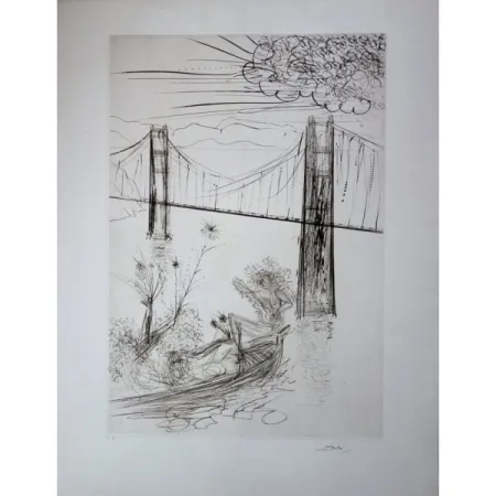 Gravura Dali - San Francisco : Golden Gate Bridge