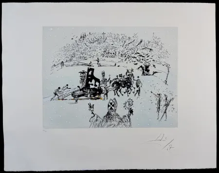 Gravura Dali - Tauramachie Surrealiste The Piano in The Snow