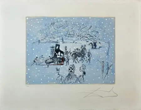 Gravura Dali -  Tauramachie Surrealiste The Piano In The Snow