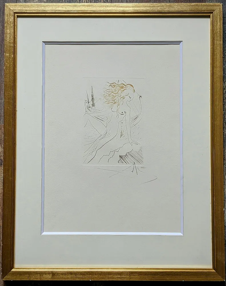 Gravura Dali - The Betrothed of the King of Algarve, Original Hand-signed  Etching in colours, 1972