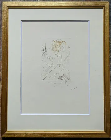 Gravura Dali - The Betrothed of the King of Algarve, Original Hand-signed  Etching in colours, 1972