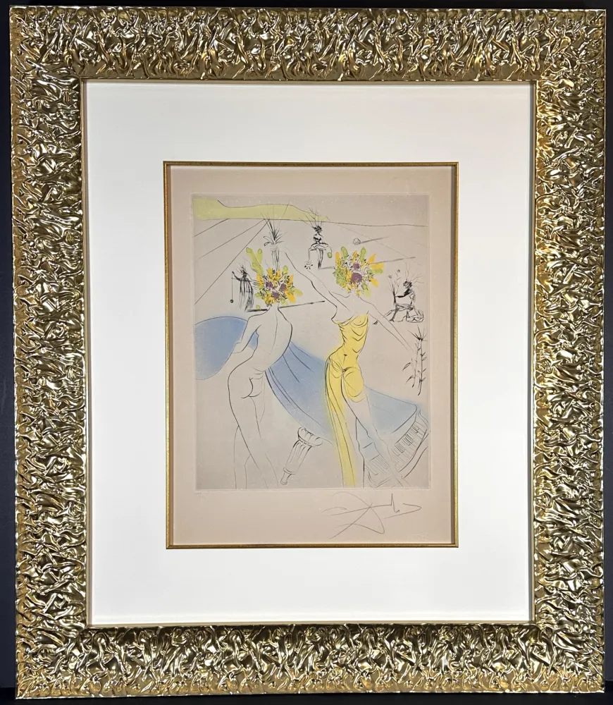 Gravura Dali - The Hippies Flower Woman at The Piano