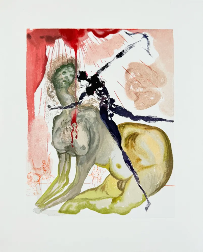 Xilogravura Dali - The Inferno, Canto 12 - The Minotaur