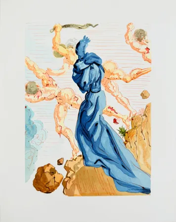 Xilogravura Dali - The Inferno, Canto 15 - The Hard Margins