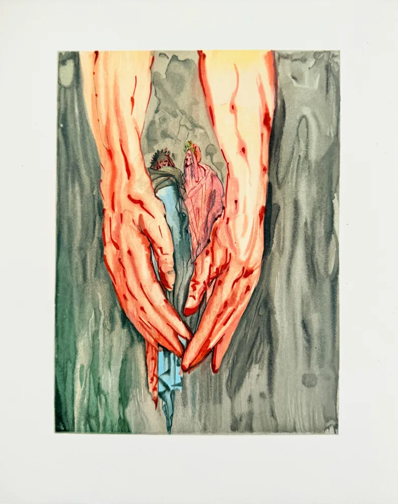 Xilogravura Dali - The Inferno, Canto 16 - The Mount of Geryon