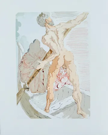 Xilogravura Dali - The Inferno, Canto 2 - Virigil comforts Dante