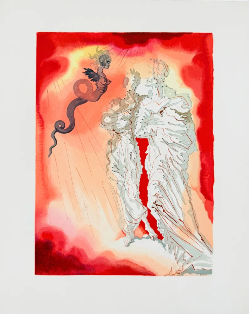 Xilogravura Dali - The Inferno, Canto 21 - Le Diable noir