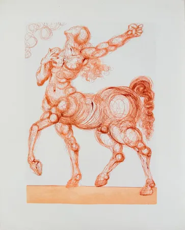 Xilogravura Dali - The Inferno, Canto 25 - The Centaur