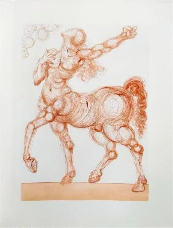 Xilogravura Dali - The Inferno, Canto 25 - The Centaur