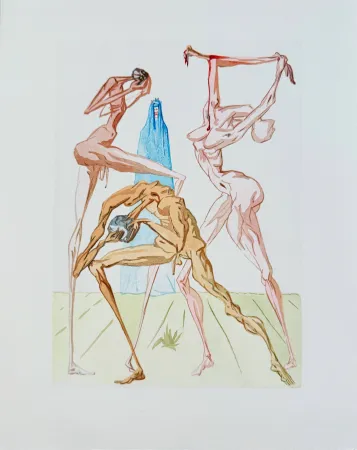 Xilogravura Dali - The Inferno, Canto 26 - The Dwellers of Prato