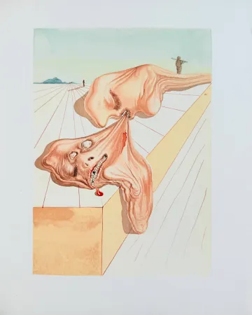 Xilogravura Dali - The Inferno, Canto 30 - Les Hommes qui s'entre-dévorent