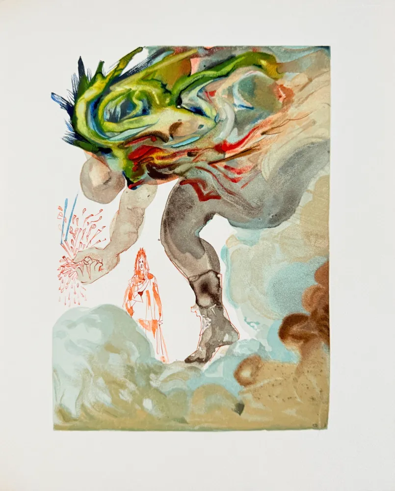 Xilogravura Dali - The Inferno, Canto 31 - Les Géants