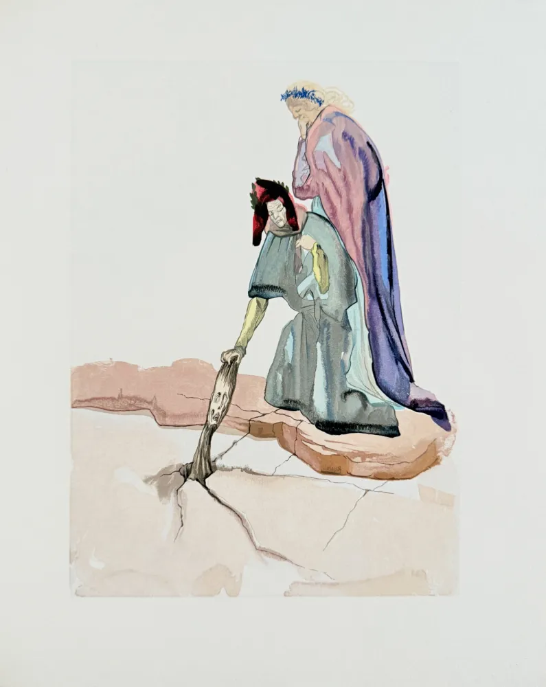 Xilogravura Dali - The Inferno, Canto 32 - Les Traitres envers leur patrie