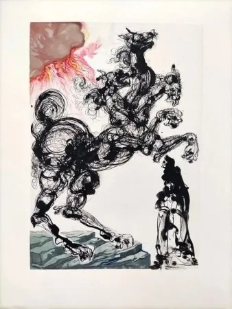 Xilogravura Dali - The Inferno, Canto 6 - Cerberus