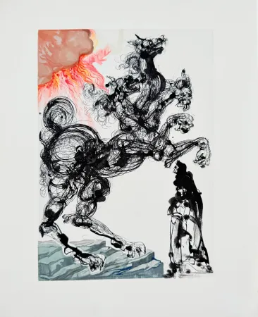 Xilogravura Dali - The Inferno, Canto 6 - Cerberus