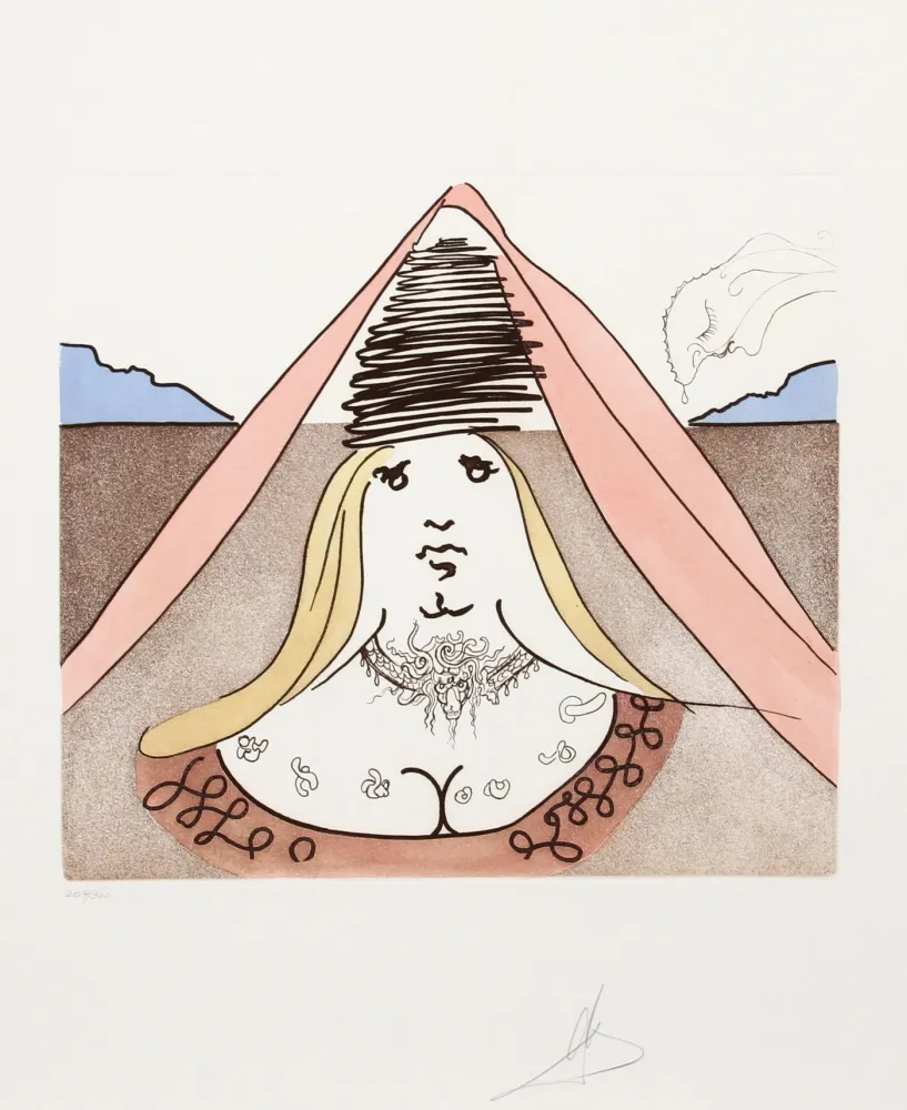 Gravura Dali - The Lady Dulcinea from Historia de Don Quichotte de la Mancha