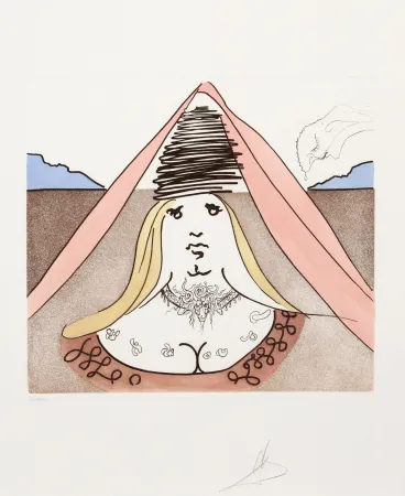 Gravura Dali - The Lady Dulcinea from Historia de Don Quichotte de la Mancha