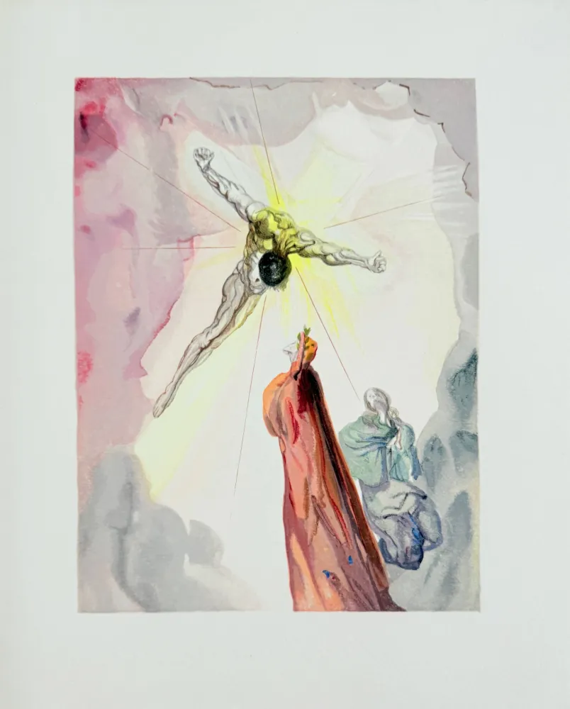 Xilogravura Dali - The Paradise, Canto 14 - Apparition du Christ