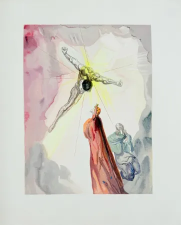 Xilogravura Dali - The Paradise, Canto 14 - Apparition du Christ