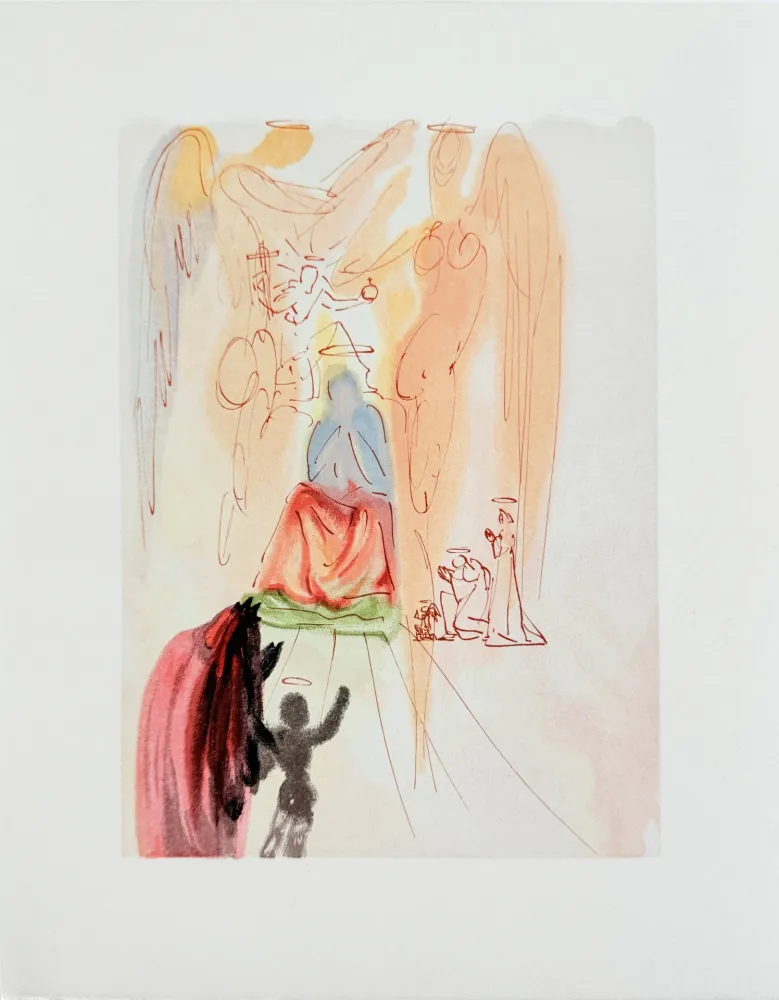 Xilogravura Dali - The Paradise, Canto 23 - Triumph of Christ and the Virgin
