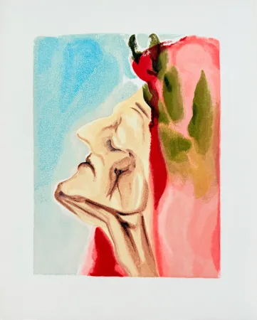 Xilogravura Dali - The Paradise, Canto 7 - Le nouveau doute de Dante