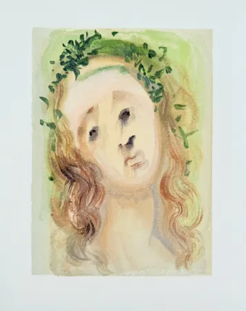 Xilogravura Dali - The Purgatory, Canto 10 - Virgil's Face