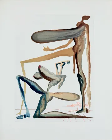 Xilogravura Dali - The Purgatory, Canto 22 - Prodigality