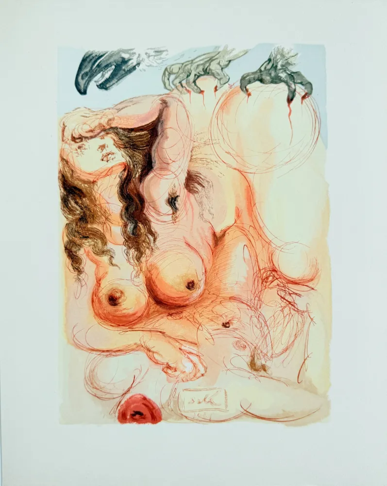 Xilogravura Dali - The Purgatory, Canto 9 - The Dream