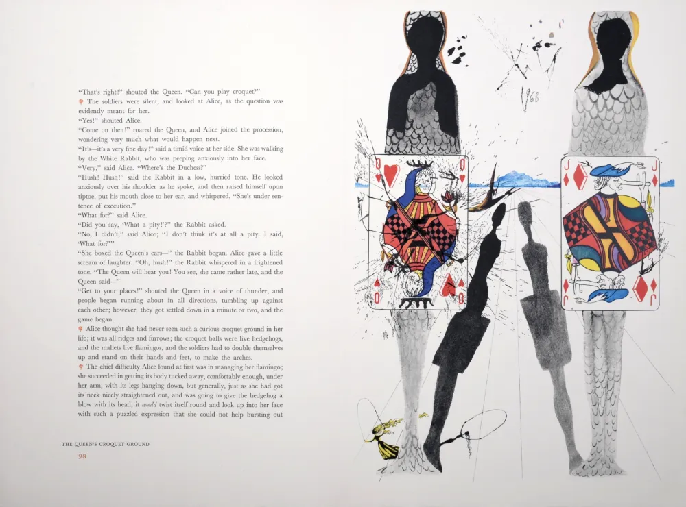 Heliogravura Dali - The Queen's Croquet Ground, Alice's Adventures in Wonderland, 1969
