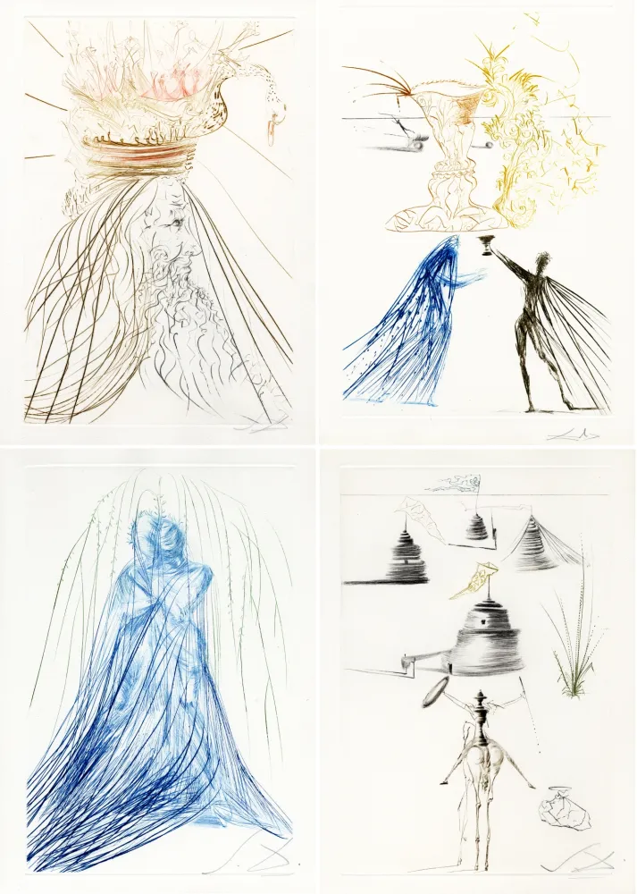 Livro Ilustrado Dali - TRISTAN ET ISEULT. 42 pointes-sèches signées (1970).