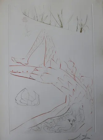 Gravura Dali - Tristan et Iseult : Tristan blessé