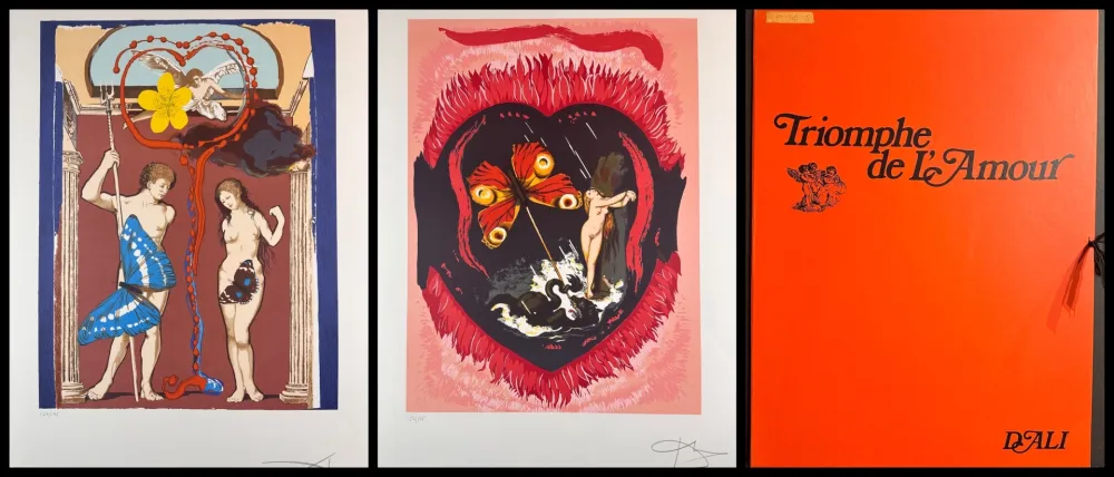 Litografia Dali - Triumph of Love Suite with Original Portfolio Case