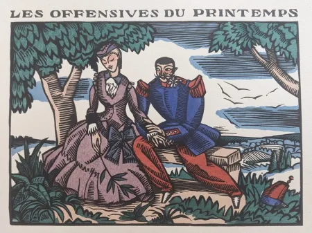 Xilogravura Daragnès - Les offensives du printemps