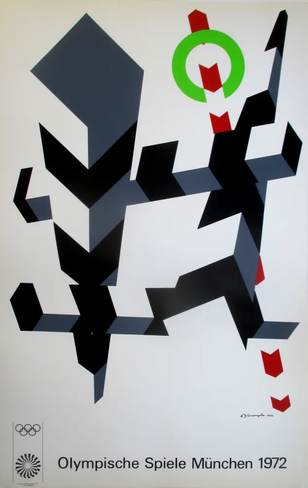 Serigrafia D'arcangelo - OL 1972 - original colour silkscreen