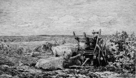 Água-Forte Daubigny - Les vendanges. (Souvenir du Morvan)