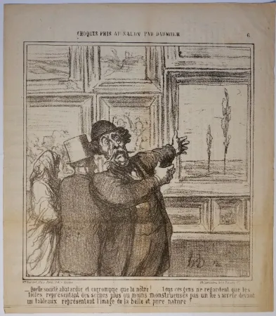 Litografia Daumier - – Quelle société abatardie et corrompue que la nôtre!.....