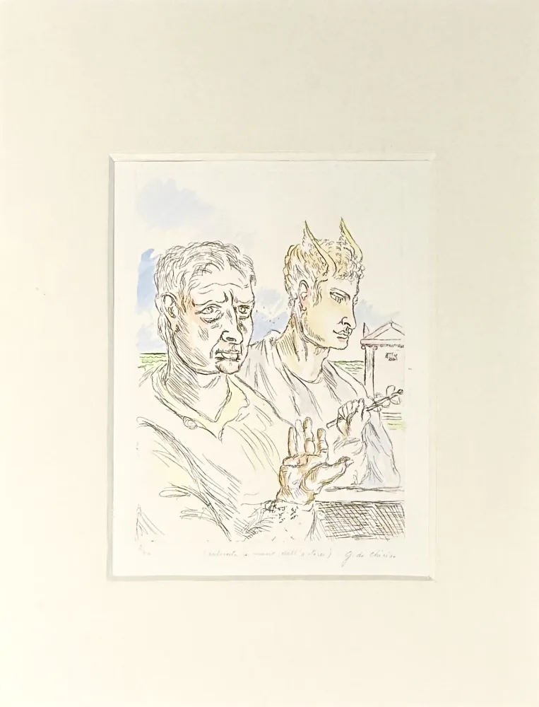 Gravura De Chirico - Autoritratto con Mercurio