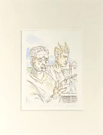 Gravura De Chirico - Autoritratto con Mercurio