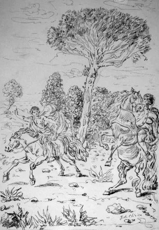 Litografia De Chirico - I monomachi