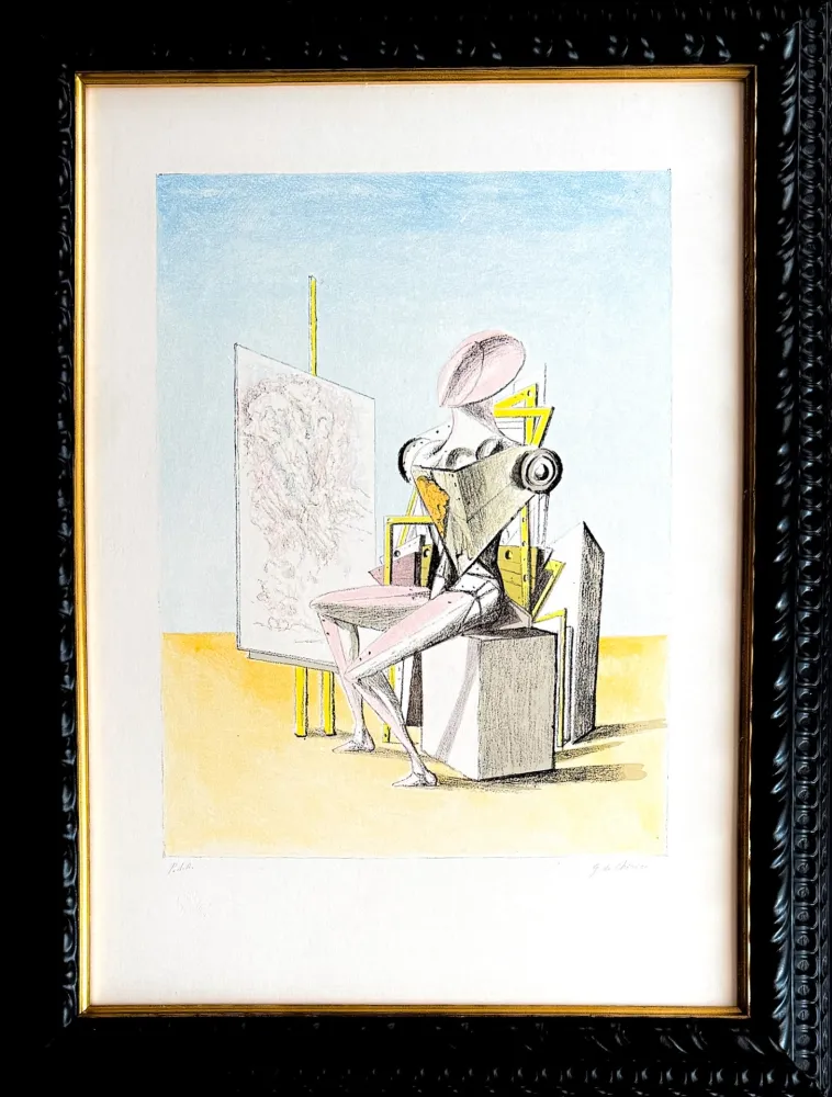 Litografia De Chirico - Il pittore