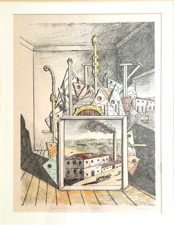 Litografia De Chirico - Interno Metafisico