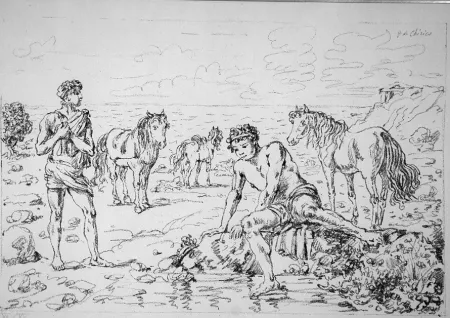 Litografia De Chirico - Narciso Ippofilo
