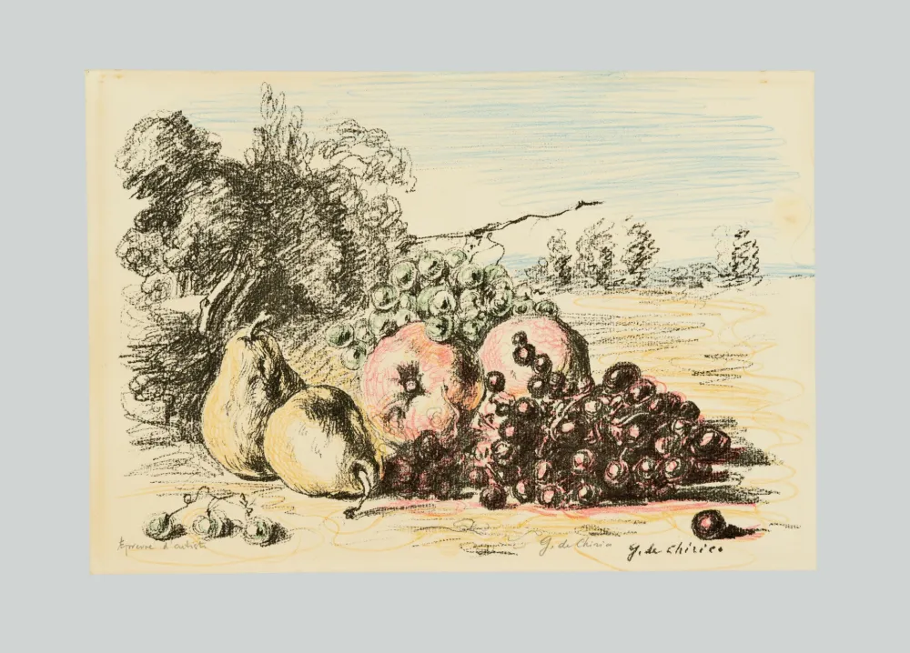 Litografia De Chirico - Natura morta