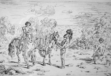 Litografia De Chirico - Ritorno alla sponda di Corinto