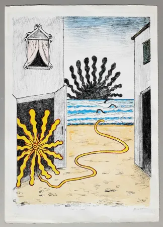 Litografia De Chirico - Sole e mare